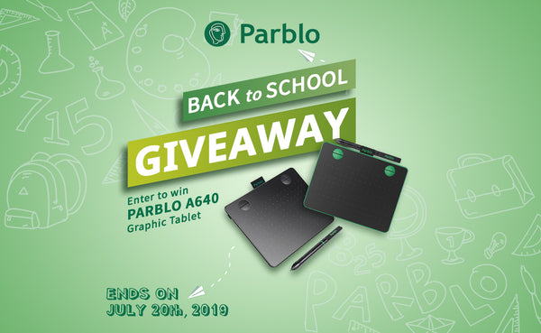 Back To School Giveaway 2019 - Enter To Win Parblo A640 Drawing Tablet