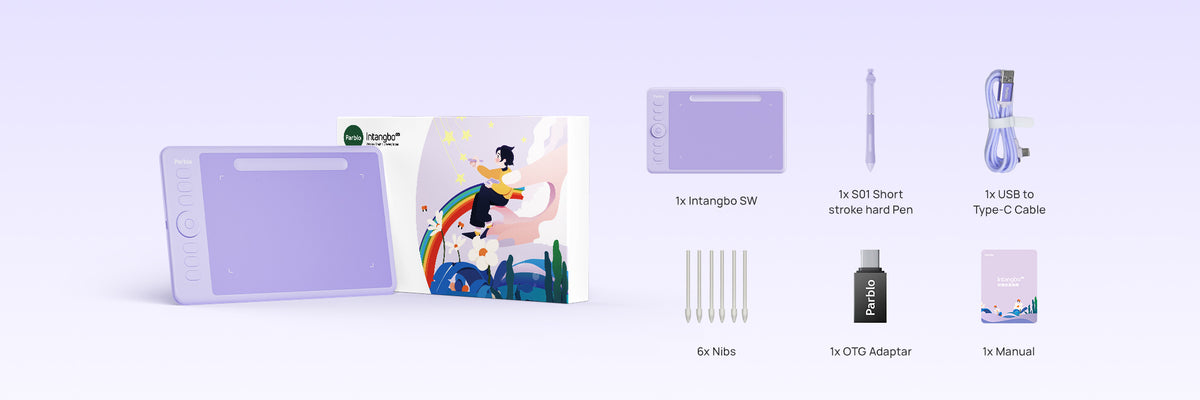 Parblo Intangbo SW Wireless Drawing Tablet 7x4 inch 16K Pressure Sensi