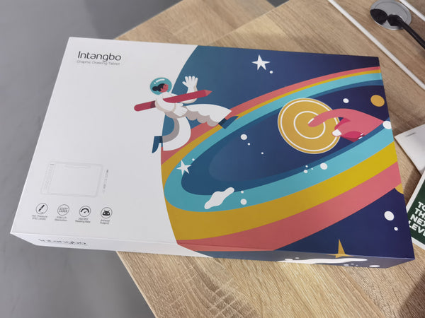 Intangbo Drawing Tablet 10 x 6 inch Graphics Tablet - Ultrathin Computer Digital Pad Android Support with 8192 Levels Battery-Free Stylus Compatible for Drawing and Online Classes Black