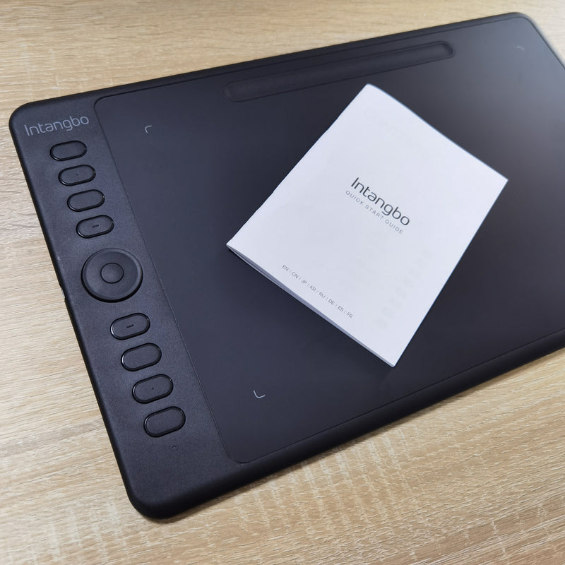 Intangbo Drawing Tablet 10 x 6 inch Graphics Tablet - Ultrathin Computer Digital Pad Android Support with 8192 Levels Battery-Free Stylus Compatible for Drawing and Online Classes Black